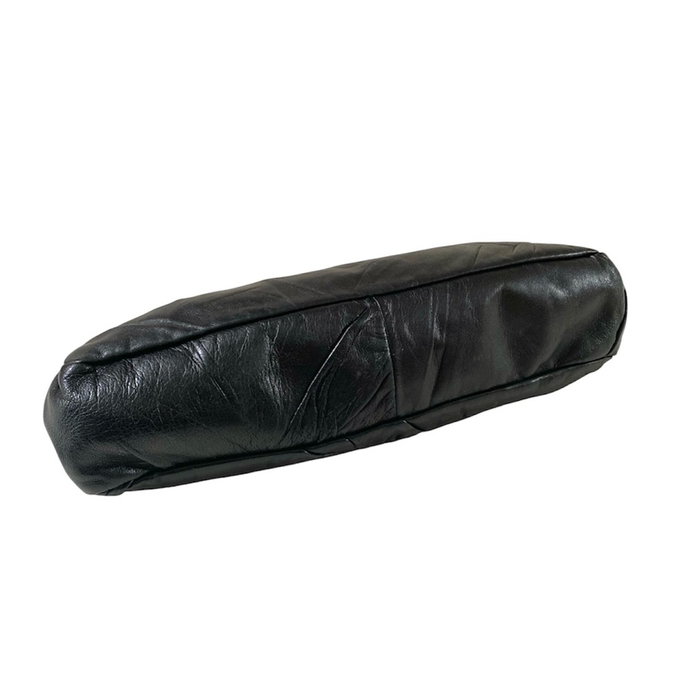 AUTHENTIC VINTAGE PRADA NAPPA LEATHER PLEATED POCHETTE CLUTCH, BLACK - Picture 8 of 15